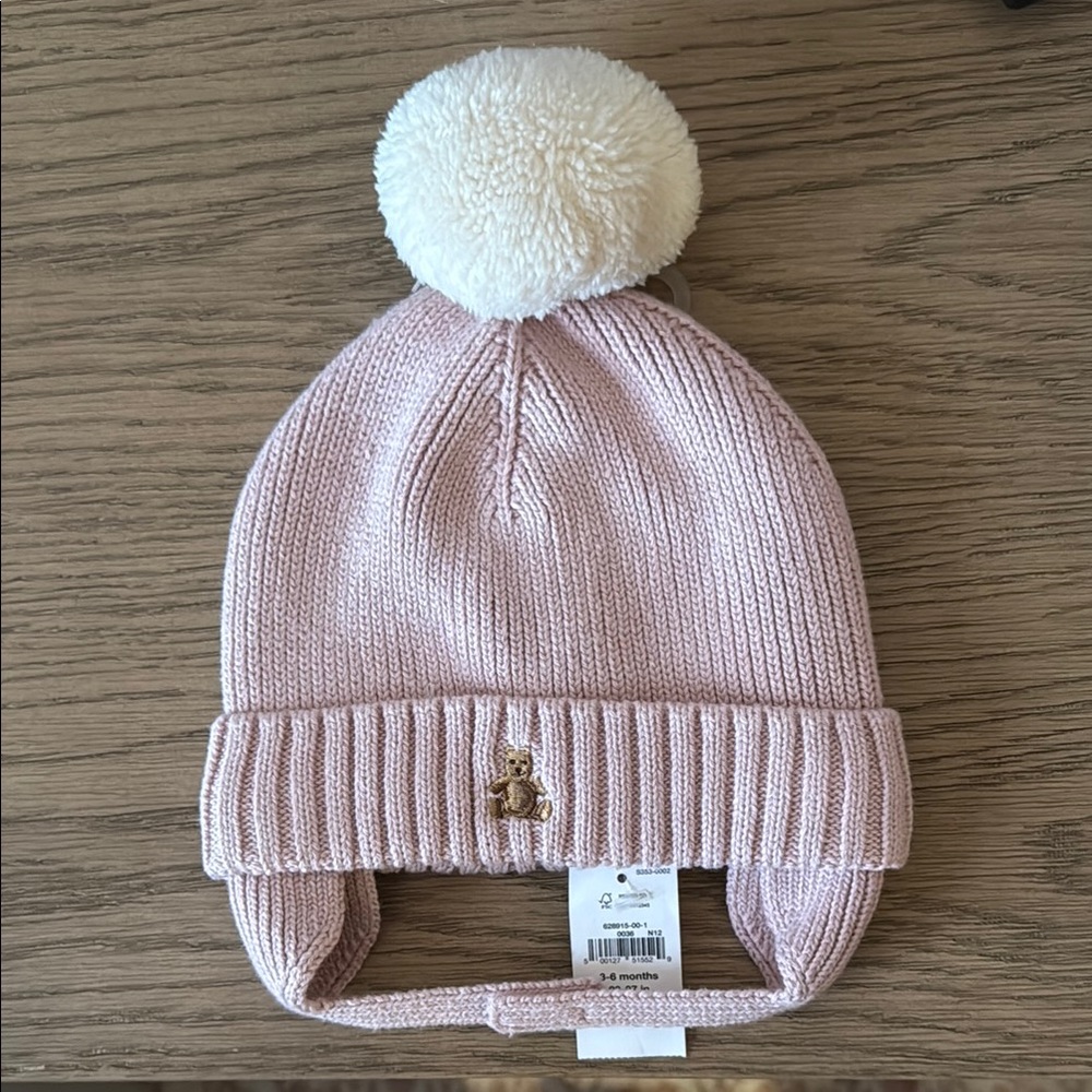 Pink Knit Pom-Pom Hat for Kids